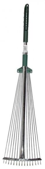Грабли веерные RACO R744 с телескопическим черенком, регулируемые, длина 800-1240 мм, 4231-53/744