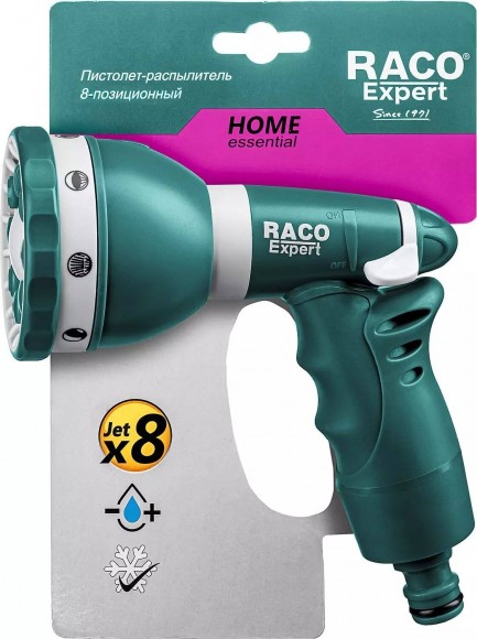 RACO 484C 8 режимов, пистолет поливочный пластиковый с TPR, 4255-55/484C