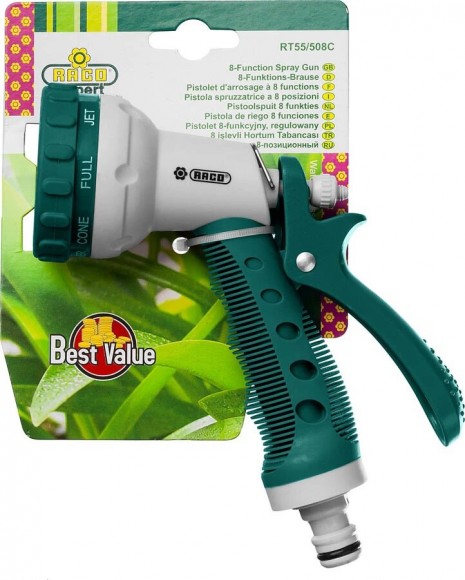 Пистолет-распылитель RACO 508C 8 режимов, курок сзади, поливочный пластиковый с TPR, 4255-55/508C-18 Пистолет-распылитель RACO 508C 8 режимов, курок сзади, поливочный пластиковый с TPR, 4255-55/508C-18